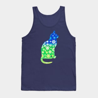 Flower Hippie Cat Tank Top